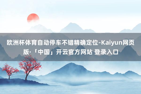 欧洲杯体育自动停车不错精确定位-Kaiyun网页版·「中国」开云官方网站 登录入口