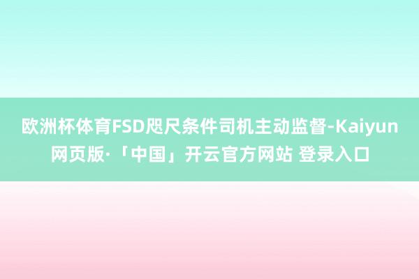 欧洲杯体育FSD咫尺条件司机主动监督-Kaiyun网页版·「中国」开云官方网站 登录入口