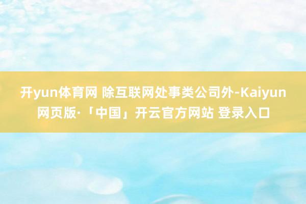 开yun体育网 除互联网处事类公司外-Kaiyun网页版·「中国」开云官方网站 登录入口