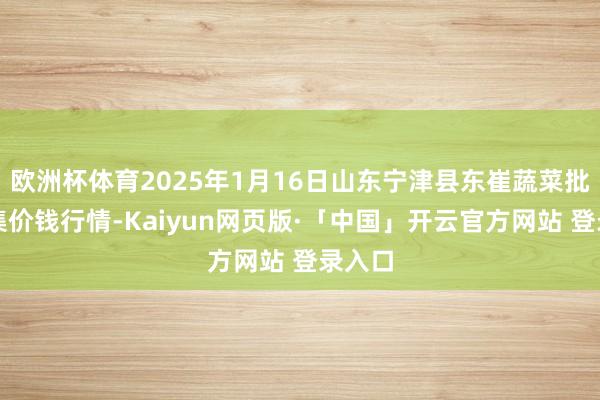 欧洲杯体育2025年1月16日山东宁津县东崔蔬菜批发市集价钱行情-Kaiyun网页版·「中国」开云官方网站 登录入口