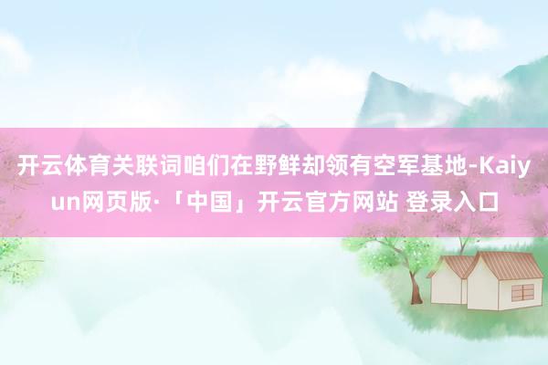 开云体育关联词咱们在野鲜却领有空军基地-Kaiyun网页版·「中国」开云官方网站 登录入口