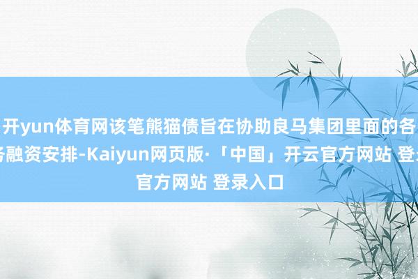 开yun体育网该笔熊猫债旨在协助良马集团里面的各项业务融资安排-Kaiyun网页版·「中国」开云官方网站 登录入口