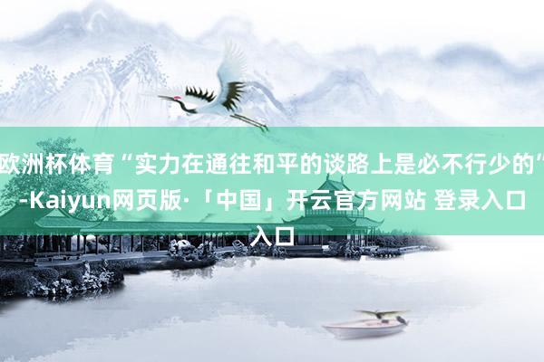 欧洲杯体育“实力在通往和平的谈路上是必不行少的”-Kaiyun网页版·「中国」开云官方网站 登录入口