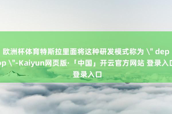 欧洲杯体育特斯拉里面将这种研发模式称为 